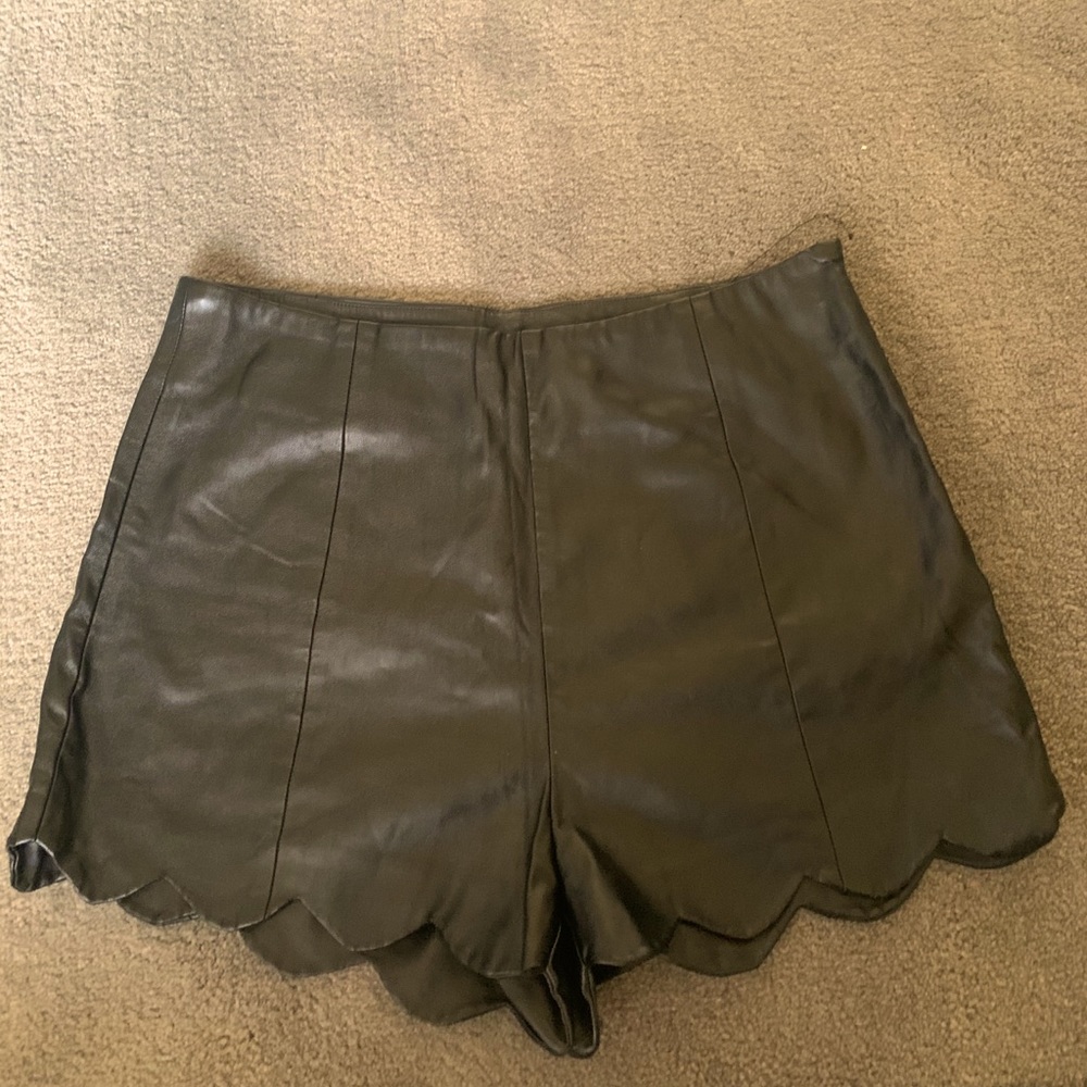 Vegan leather shorts